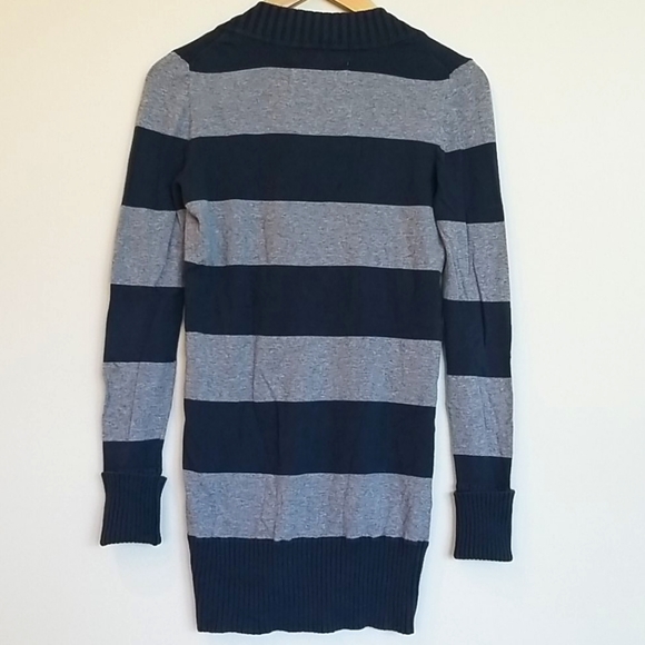 American Eagle V-neck Sweater, Womens, Cotton, Navy & Gray Stripes, Medium - Picture 3 of 3